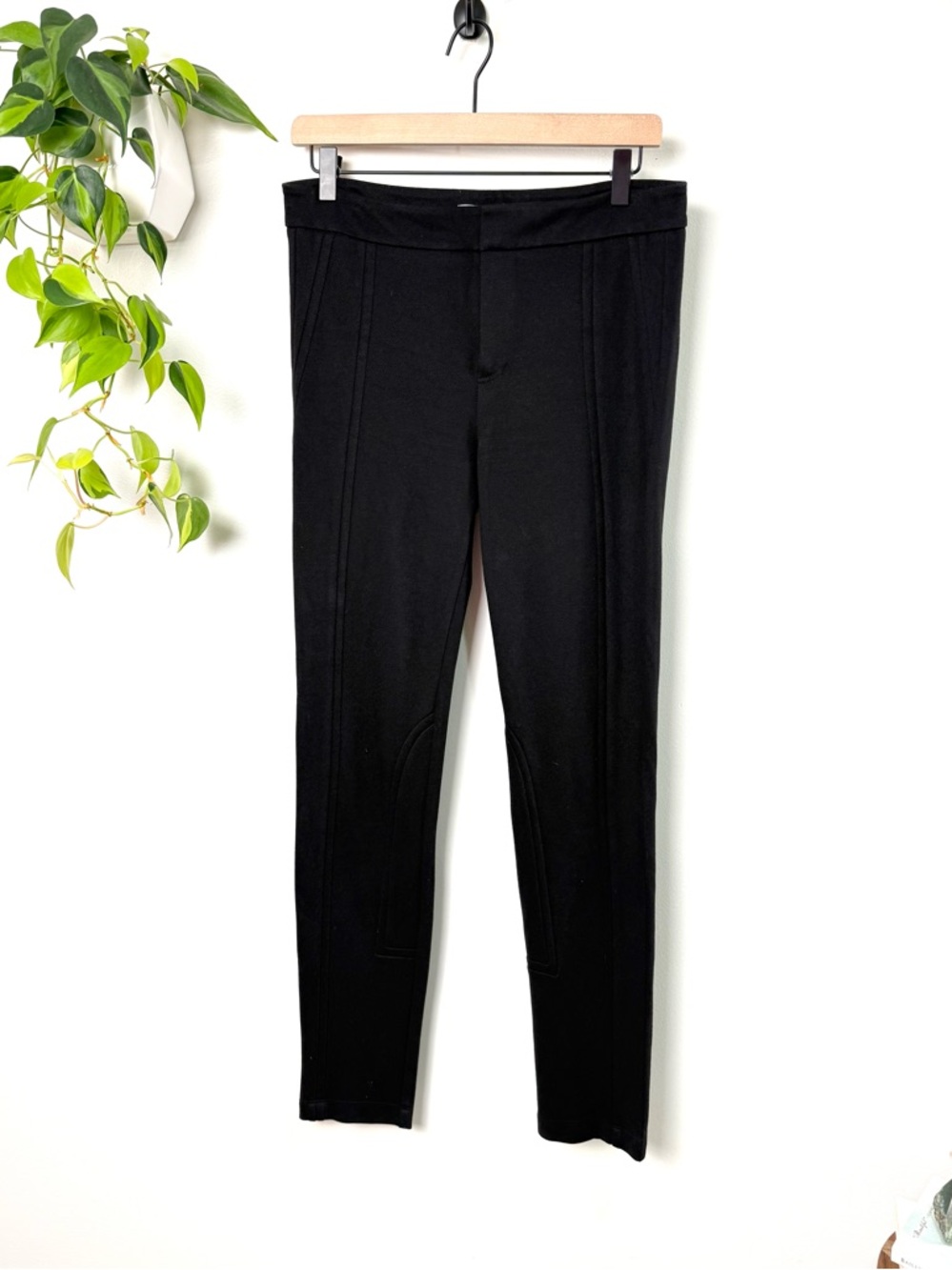Vince Black Slim Ponte Knit Leggings Mid Rise 8 Career Work Business Skinny